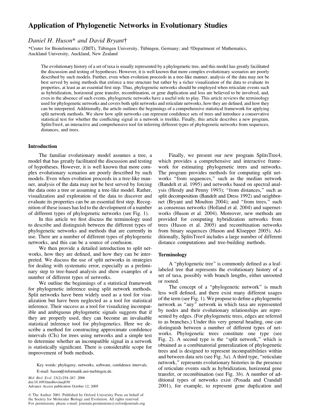 Application of Phylogenetic Networks in Evolutionary Studies