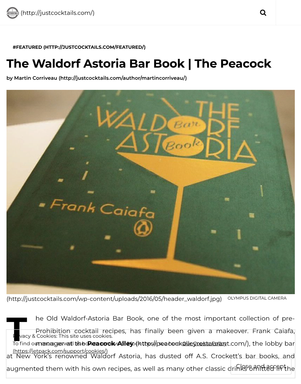 The Waldorf Astoria Bar Book