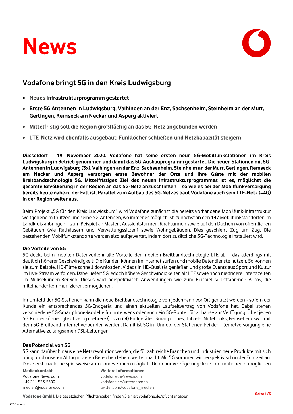 Vodafone Bringt 5G in Den Kreis Ludwigsburg