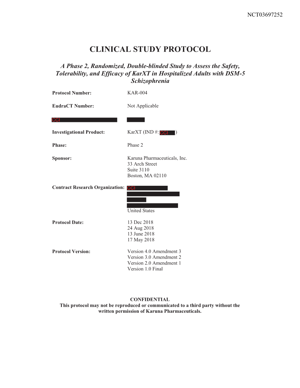 Clinical Study Protocol