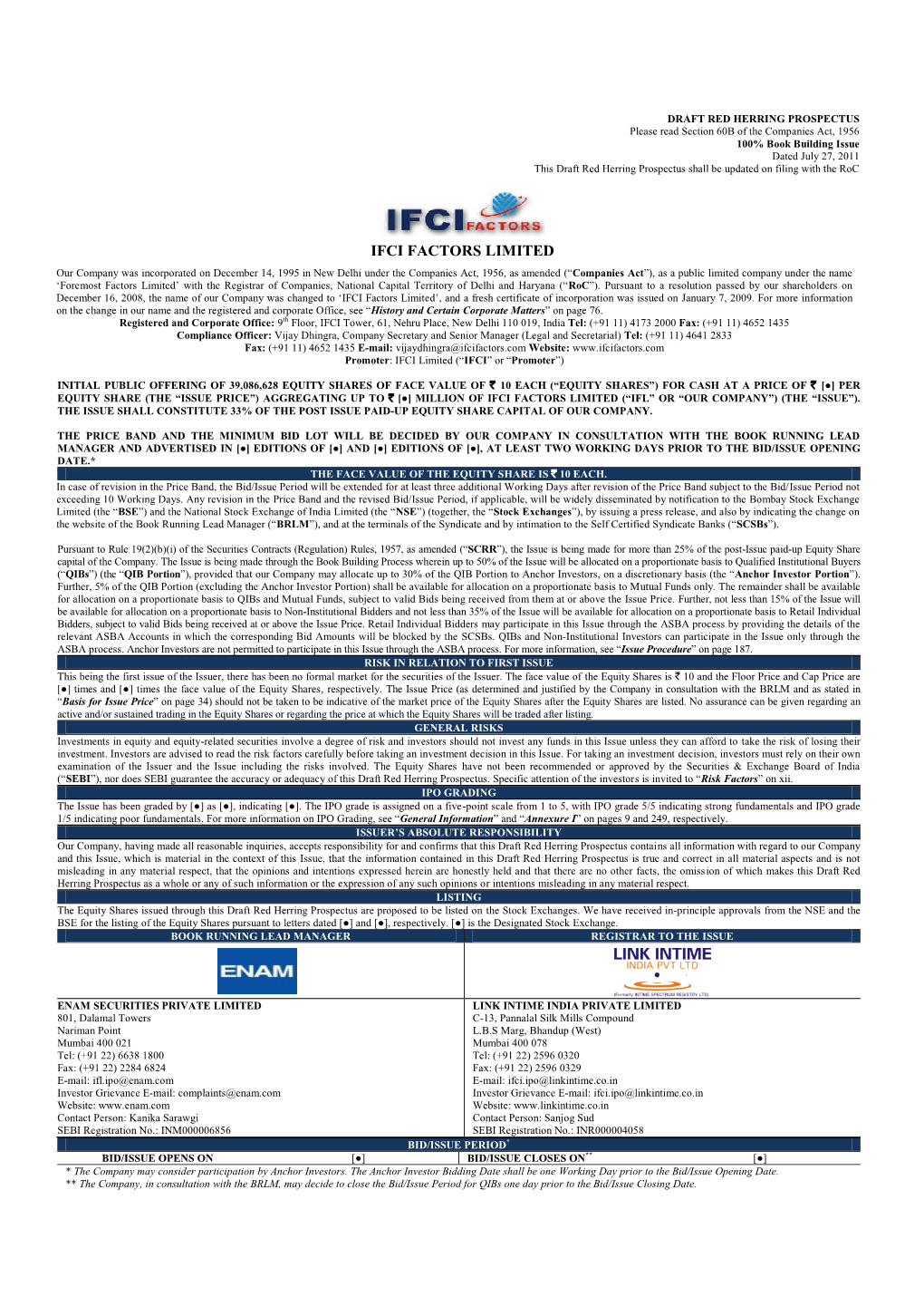 Ifci Factors Limited