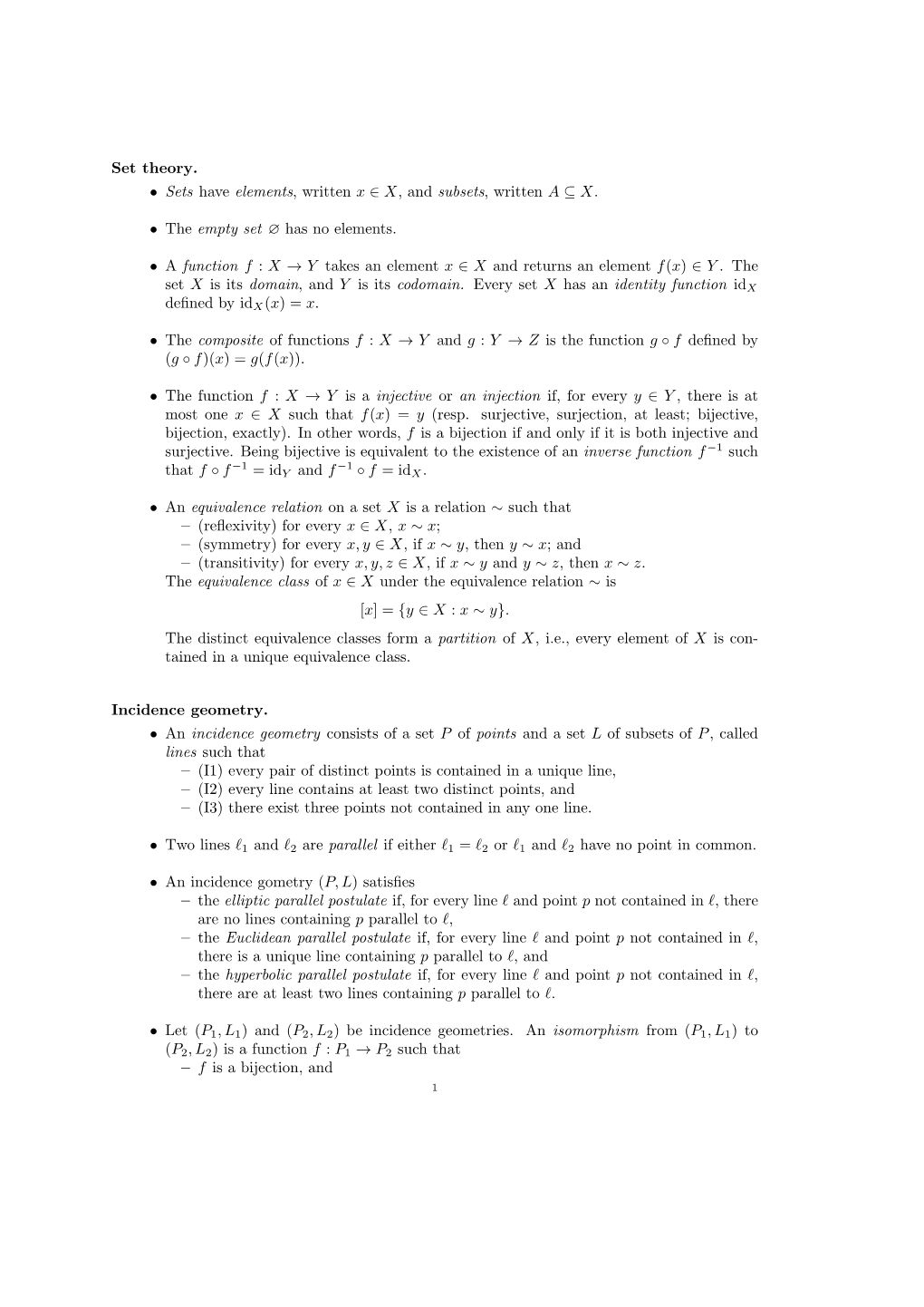 Set Theory. • Sets Have Elements, Written X ∈ X, and Subsets, Written a ⊆ X. • the Empty Set ∅ Has No Elements