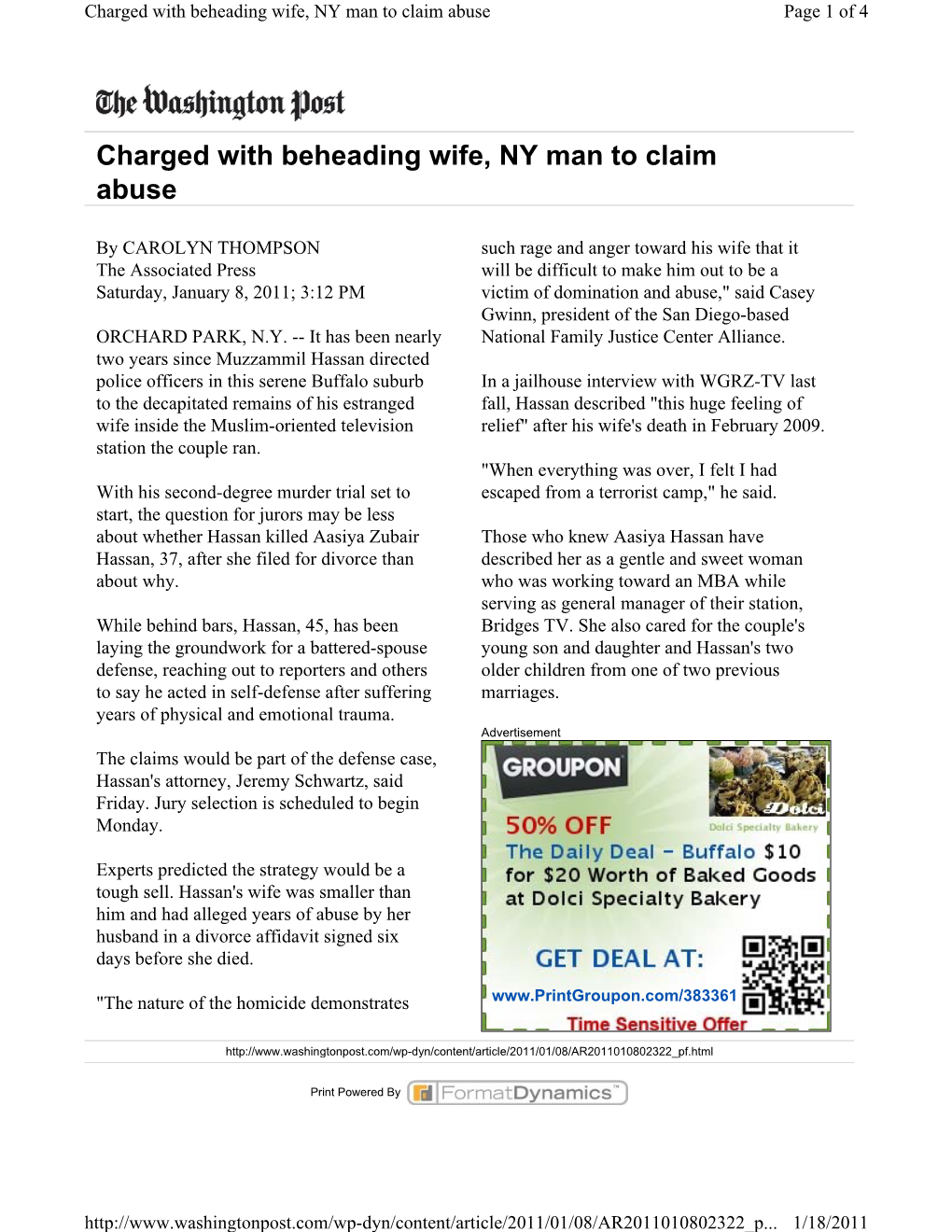 Charged with Beheading Wife, NY Man to Claim Abuse Page 1 of 4