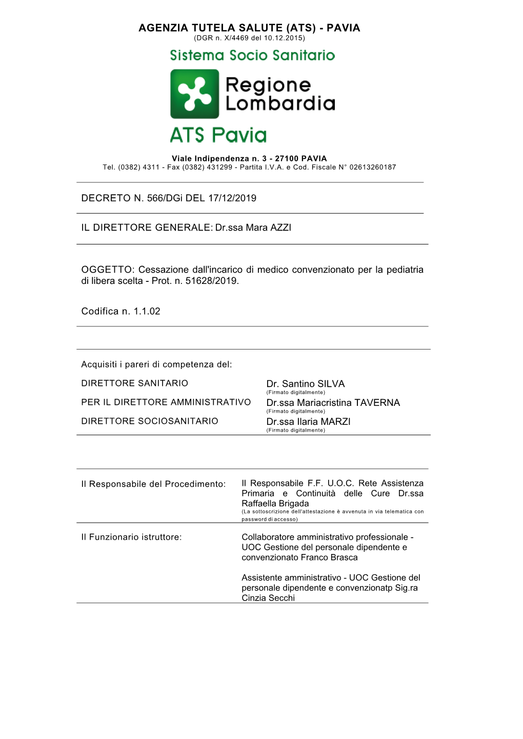 ATS) - PAVIA (DGR N