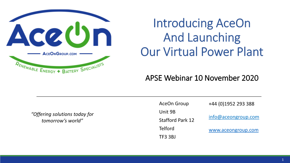 Introducing Aceon and Launching Our Virtual Power Plant