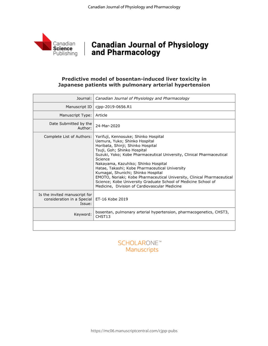 Predictive Model of Bosentan-Induced Liver Toxicity in Japanese Patients with Pulmonary Arterial Hypertension