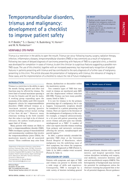 Development of a Checklist to Improve Patient Safety