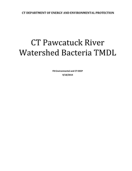 CT Pawcatuck River Watershed Bacteria TMDL