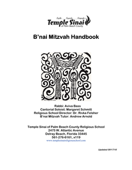 B'nai Mitzvah Handbook