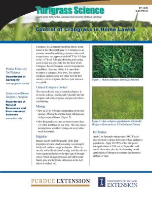 Control of Crabgrass in Home Lawns