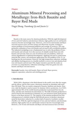 Iron-Rich Bauxite and Bayer Red Muds Yingyi Zhang, Yuanhong Qi and Jiaxin Li
