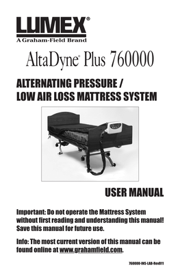 Alternating Pressure / Low Air Loss Mattress System