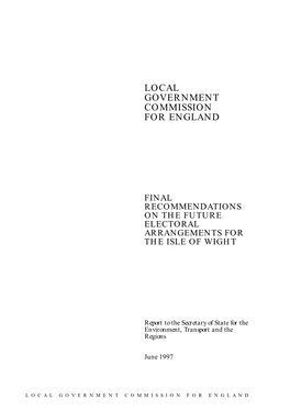 Final Recommendations on the Future Electoral Arrangements for the Isle of Wight