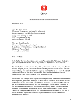 Statement from CIMA on Changes to LMO Process for Temporary