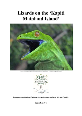 Lizards on the 'Kapiti Mainland Island'