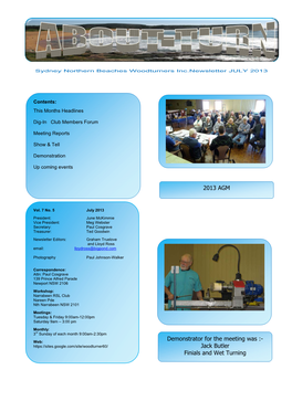 July 2013 Newsletter