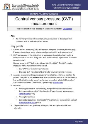 Central Venous Pressure (CVP) Measurement