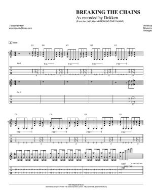 Breaking the Chains Guitar Tab