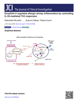Exophilin-5 Regulates Allergic Airway Inflammation by Controlling IL-33-Mediated Th2 Responses