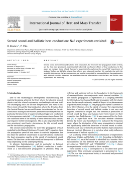 Second Sound and Ballistic Heat Conduction: Naf Experiments Revisited ⇑ R