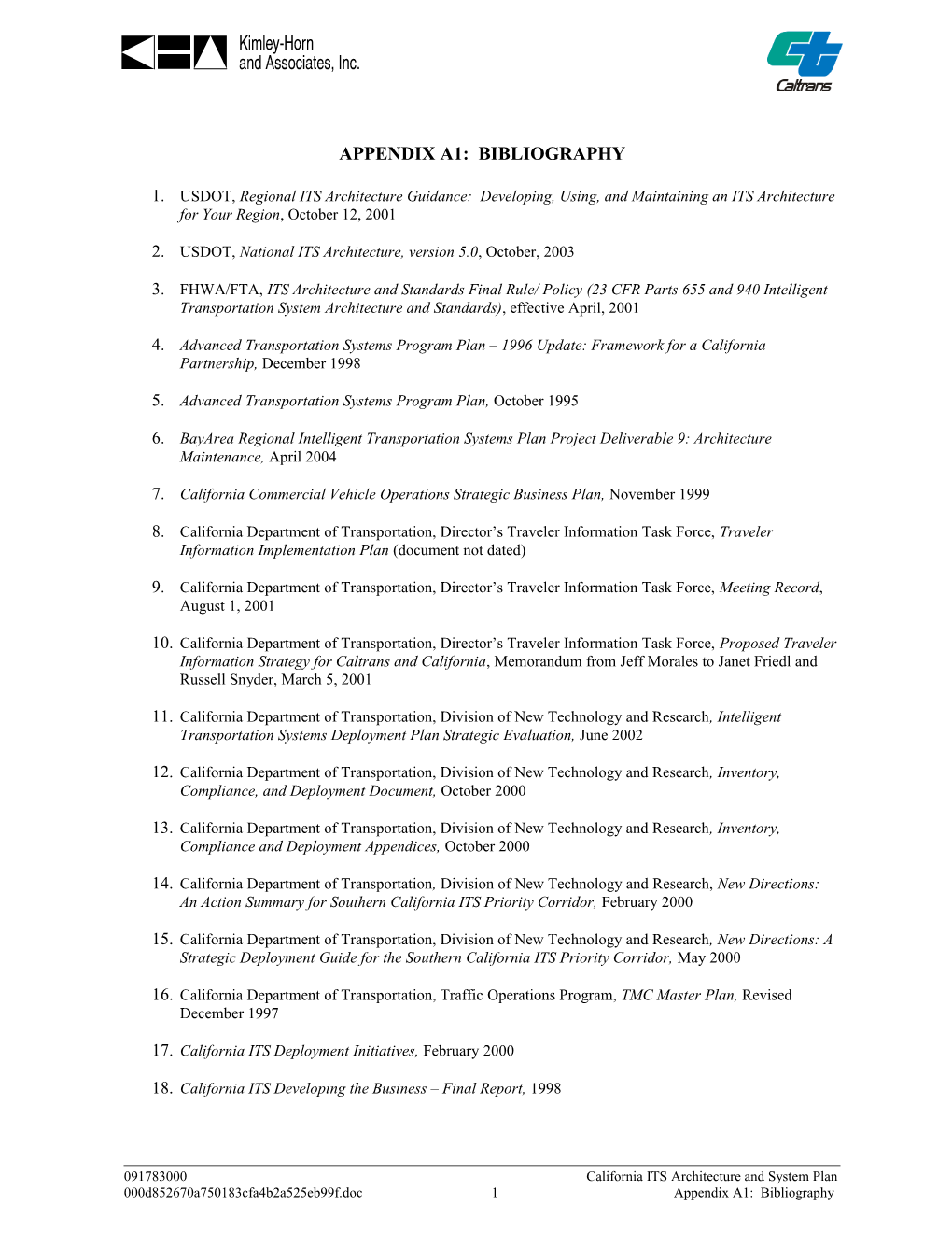 Appendix A1: Bibliography