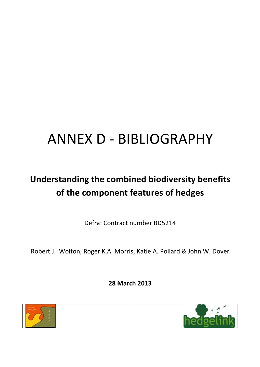 Annex D - Bibliography