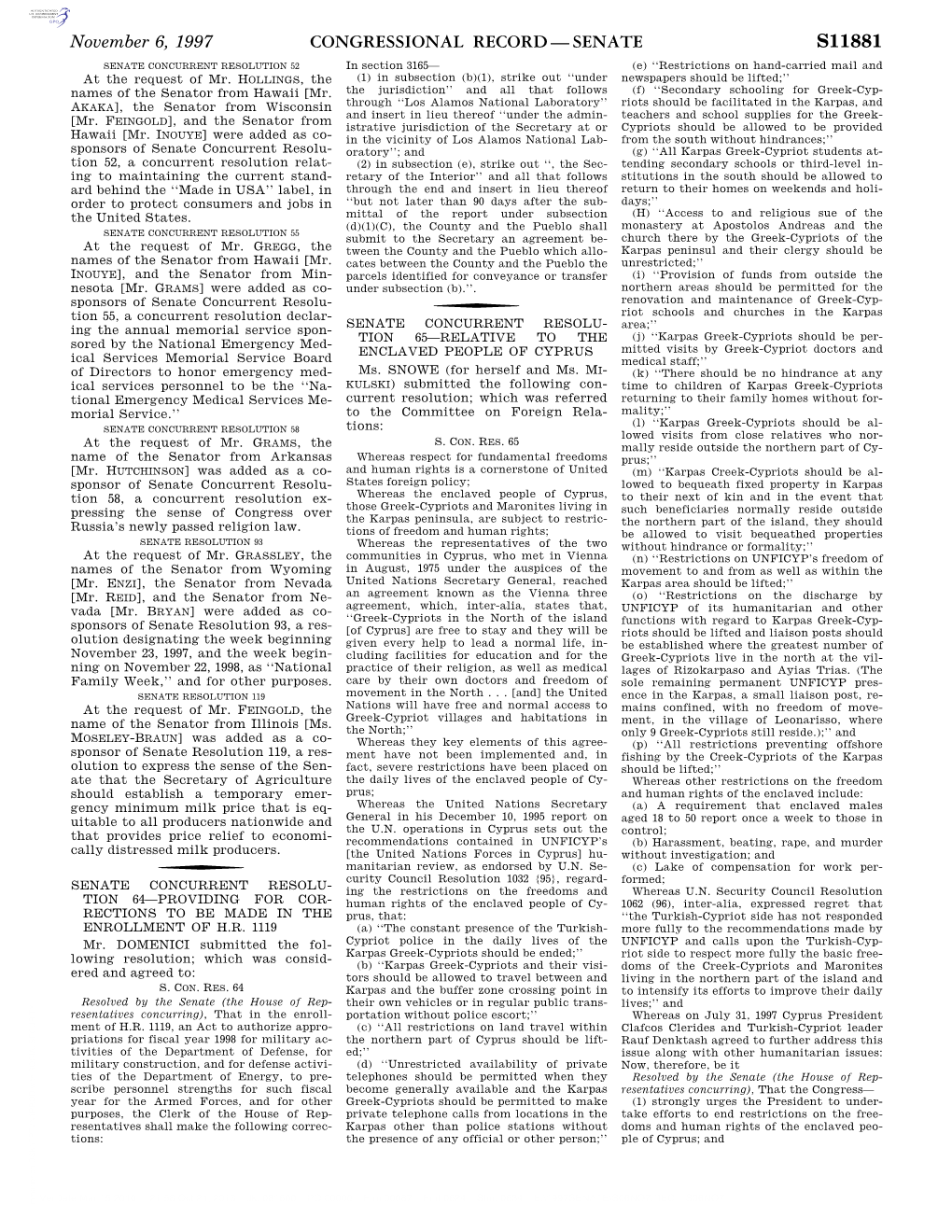 Congressional Record—Senate S11881