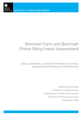 Berrimah Farm and Berrimah Prison Biting Insect Assessment