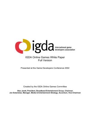 IGDA Online Games White Paper Full Version