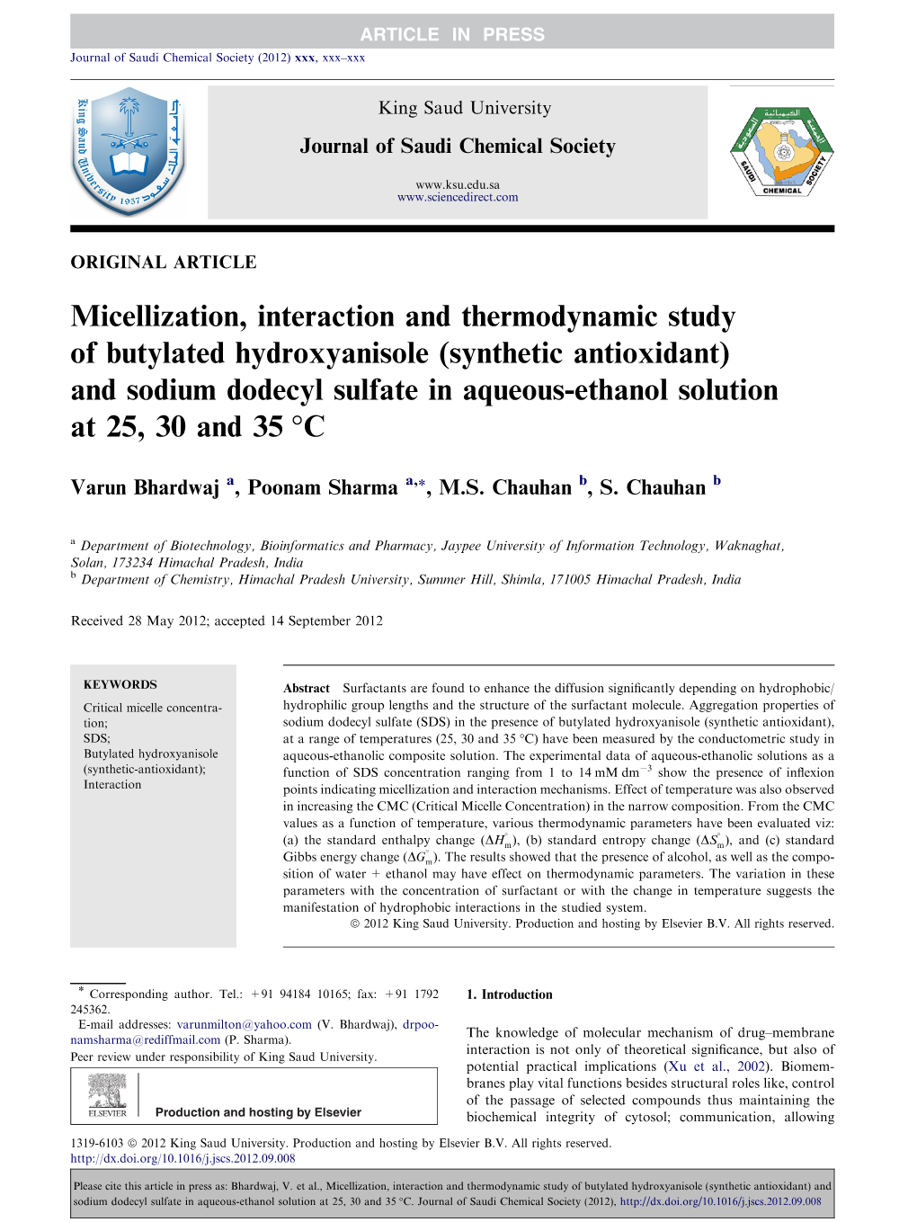 Micellization, Interaction and Thermodynamic Study of Butylated