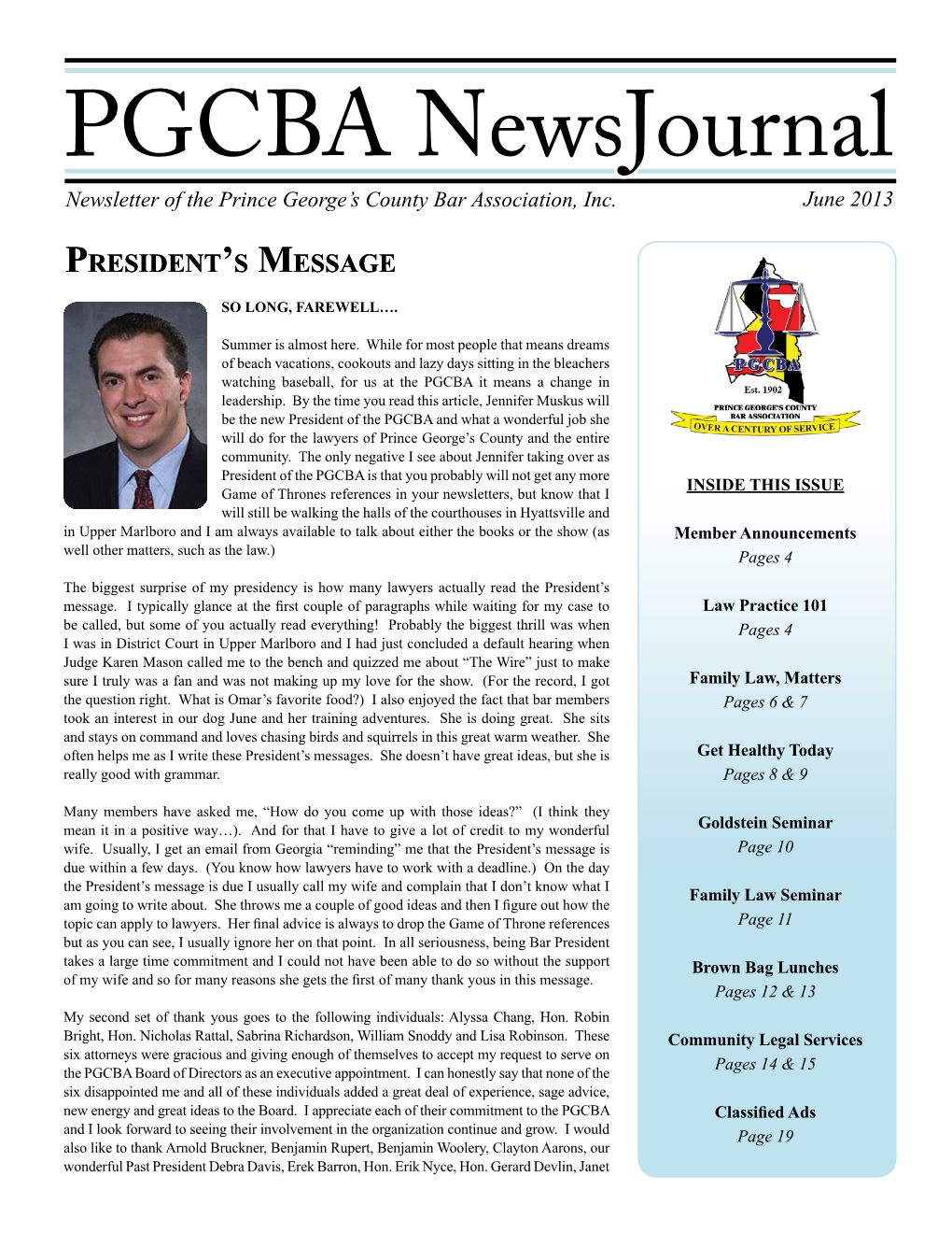 PGCBA Newsjournal