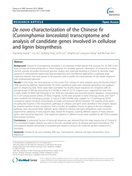 De Novo Characterization of the Chinese Fir (Cunninghamia