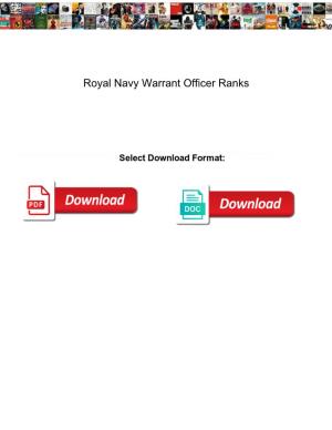 Royal Navy Warrant Officer Ranks