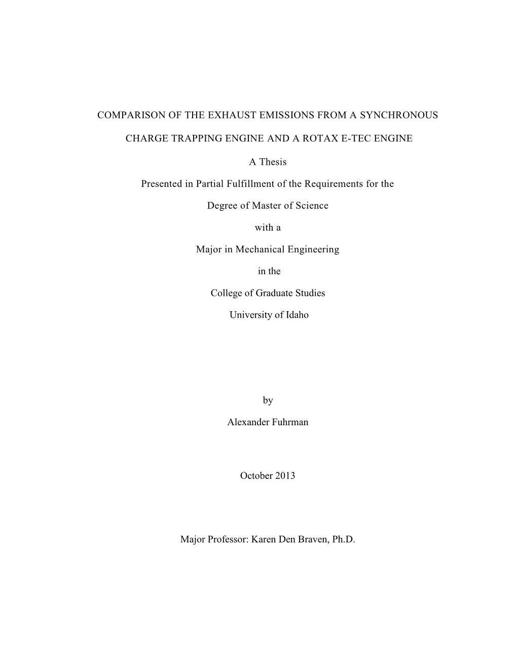 Comparison of the Exhaust Emissions from a Synchronous