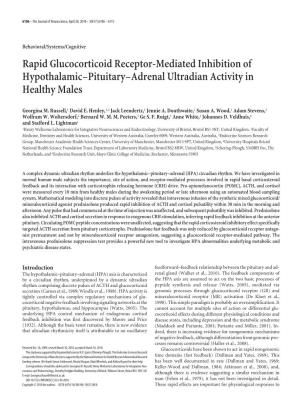 Rapid Glucocorticoid Receptor-Mediated Inhibition of Hypothalamic–Pituitary–Adrenal Ultradian Activity in Healthy Males