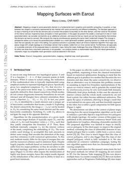 Mapping Surfaces with Earcut Arxiv:2012.08233V1 [Cs.CG] 15 Dec