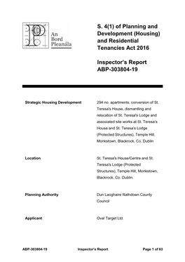 And Residential Tenancies Act 2016 Inspector's Report ABP-303804-19