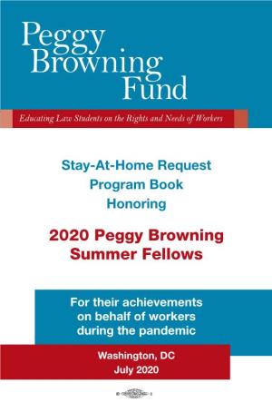 2020 Peggy Browning Summer Fellows