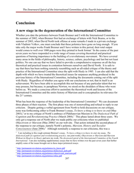 A New Stage in the Degeneration of the International Committee
