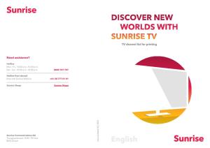DISCOVER NEW WORLDS with SUNRISE TV TV Channel List for Printing