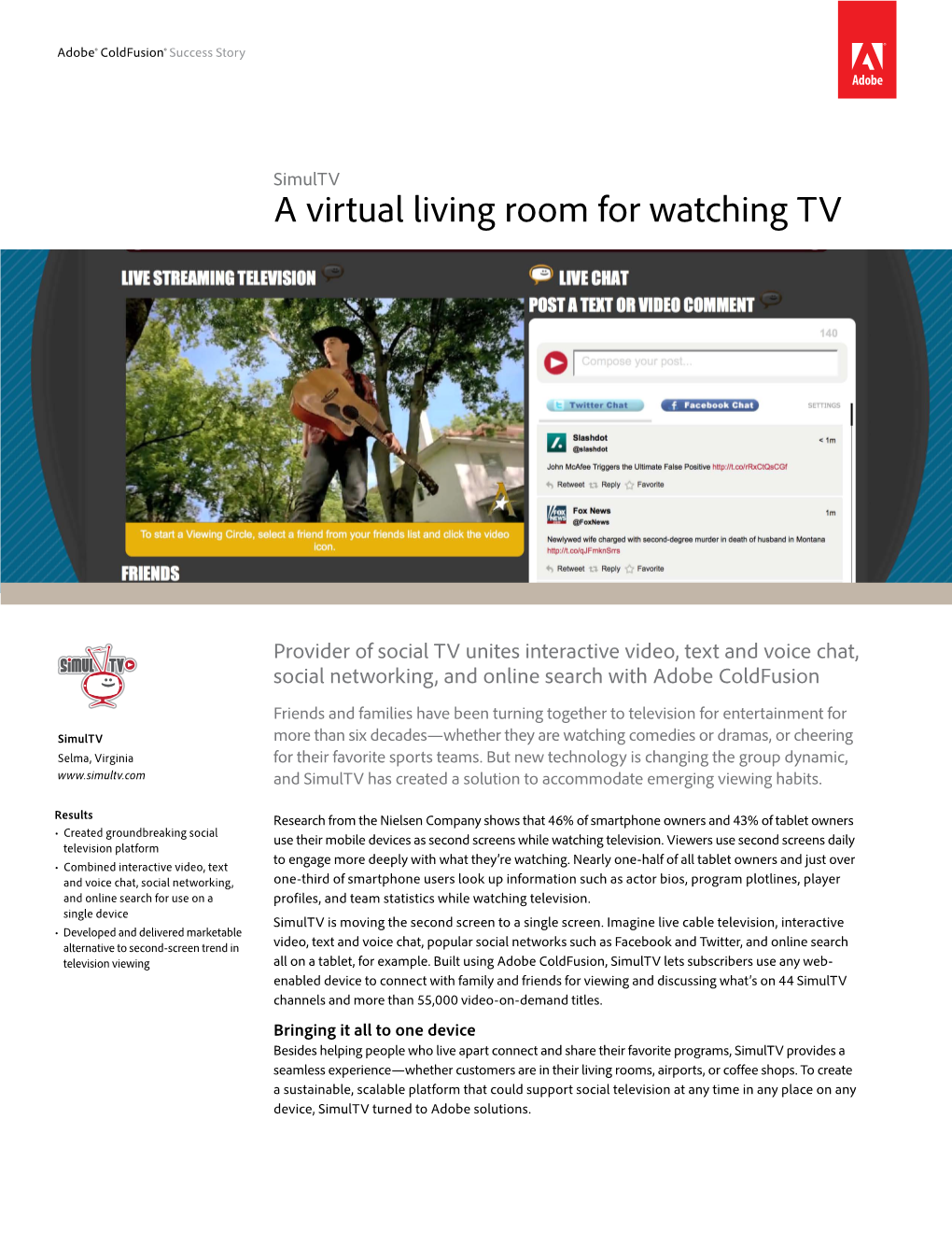 Simultv a Virtual Living Room for Watching TV