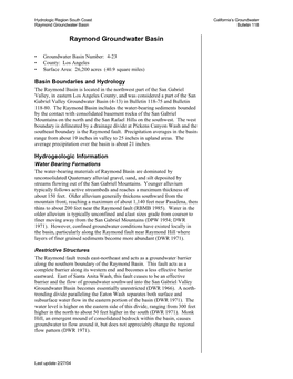 B118 Basin Boundary Description 2003 –4 023 Raymond