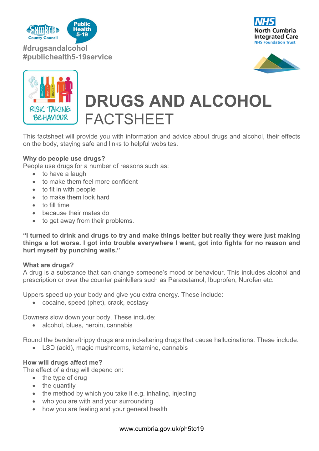 Drugs and Alcohol Young Person Factsheet