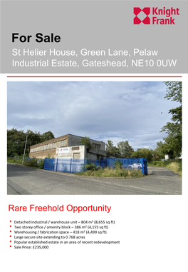 For Sale St Helier House, Green Lane, Pelaw Industrial Estate, Gateshead, NE10 0UW