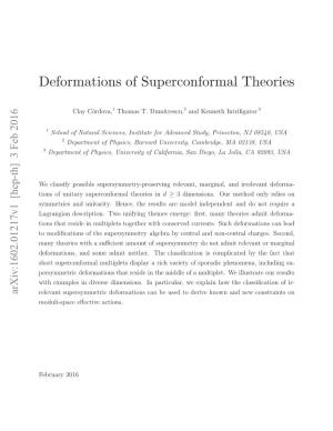 Deformations of Superconformal Theories