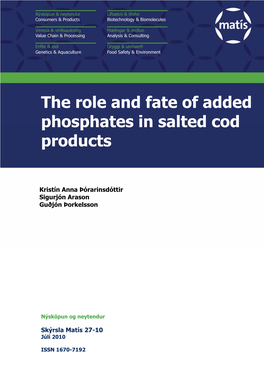 The Role and Fate of Added Phosphates in Salted Cod Products