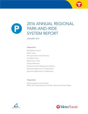 2016 Annual Regional Park-And-Ride System Report