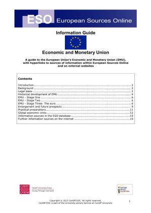 Information Guide Economic and Monetary Union