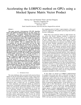 Accelerating the LOBPCG Method on Gpus Using a Blocked Sparse Matrix Vector Product