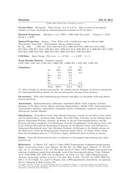 Osmium (Os, Ir, Ru) C 2001-2005 Mineral Data Publishing, Version 1